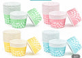 80pcs grid print Disposable dessert cups,